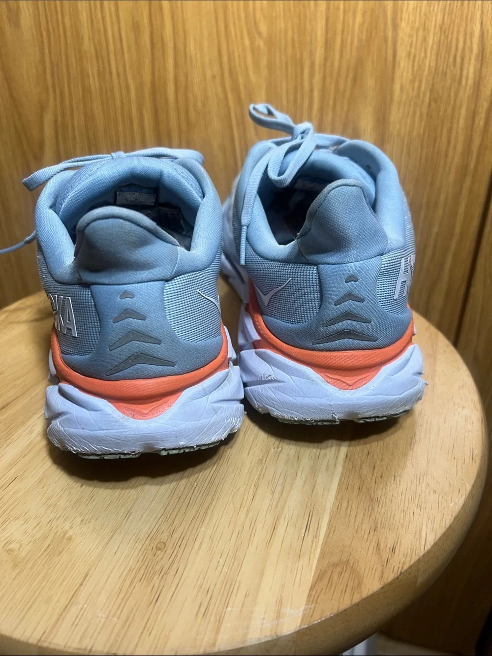 Hoka Women's Pale Blue Running Shoes with Mint Toe Accents